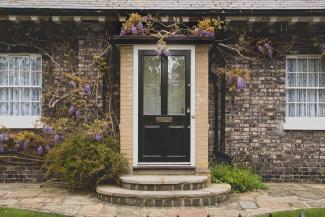 Door of brick house.